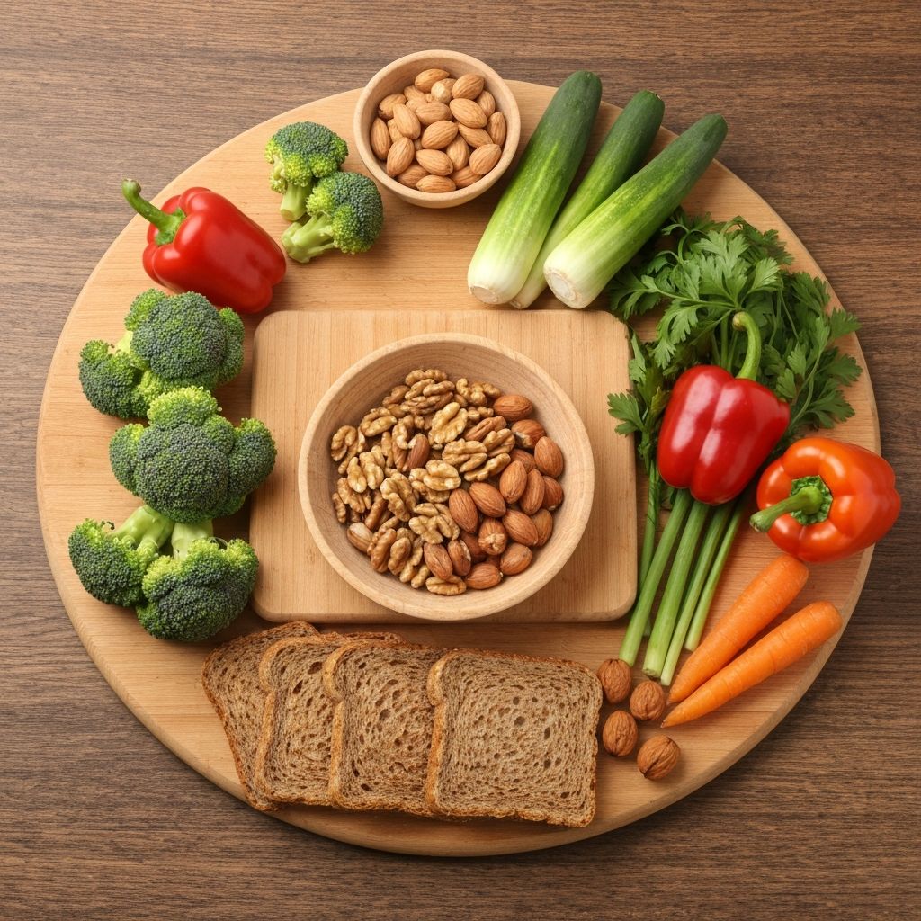 Healthy balanced meal preparation with fresh ingredients